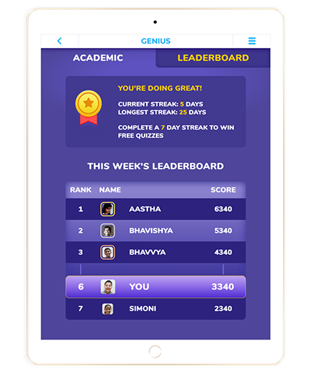 Genius  Learning with Quizzing